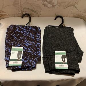 Two Terra & Sky Hi Rise Fitted Leggings 1X (16W-18W) NWT - Blue Breeze & Glitter